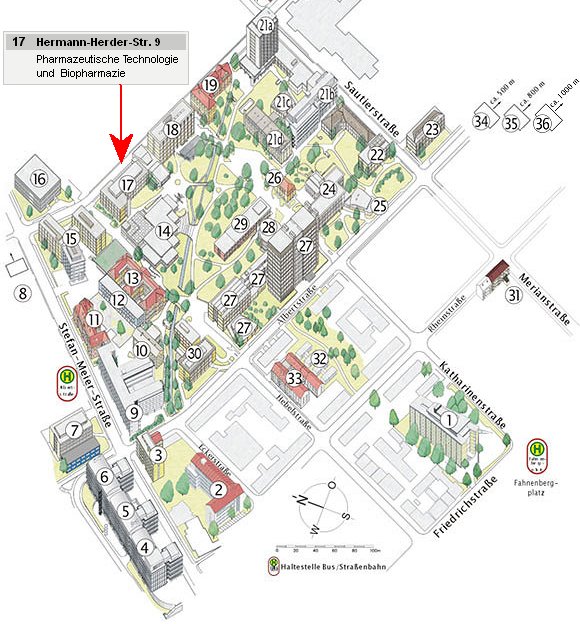 Anfahrtsskizze Institutsviertel Nord